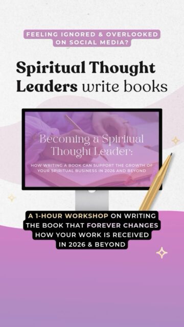 You’re not meant to be just another healer, teacher, or guide. You’re meant to be seen as a Spiritual Thought Leader. 🌟

And that book you’ve felt called to write is not just another creative project!

For many spiritual entrepreneurs, it becomes the most powerful way to attract aligned clients and be taken seriously for their work.

This free 1-hour workshop explores how writing the right kind of book changes how your message is received and how it can accelerate your business growth in 2026 and beyond.

Get instant access now! ✨ Comment “I’m in” and I’ll DM you the link, or visit divineflow.co/spiritualthoughtleader