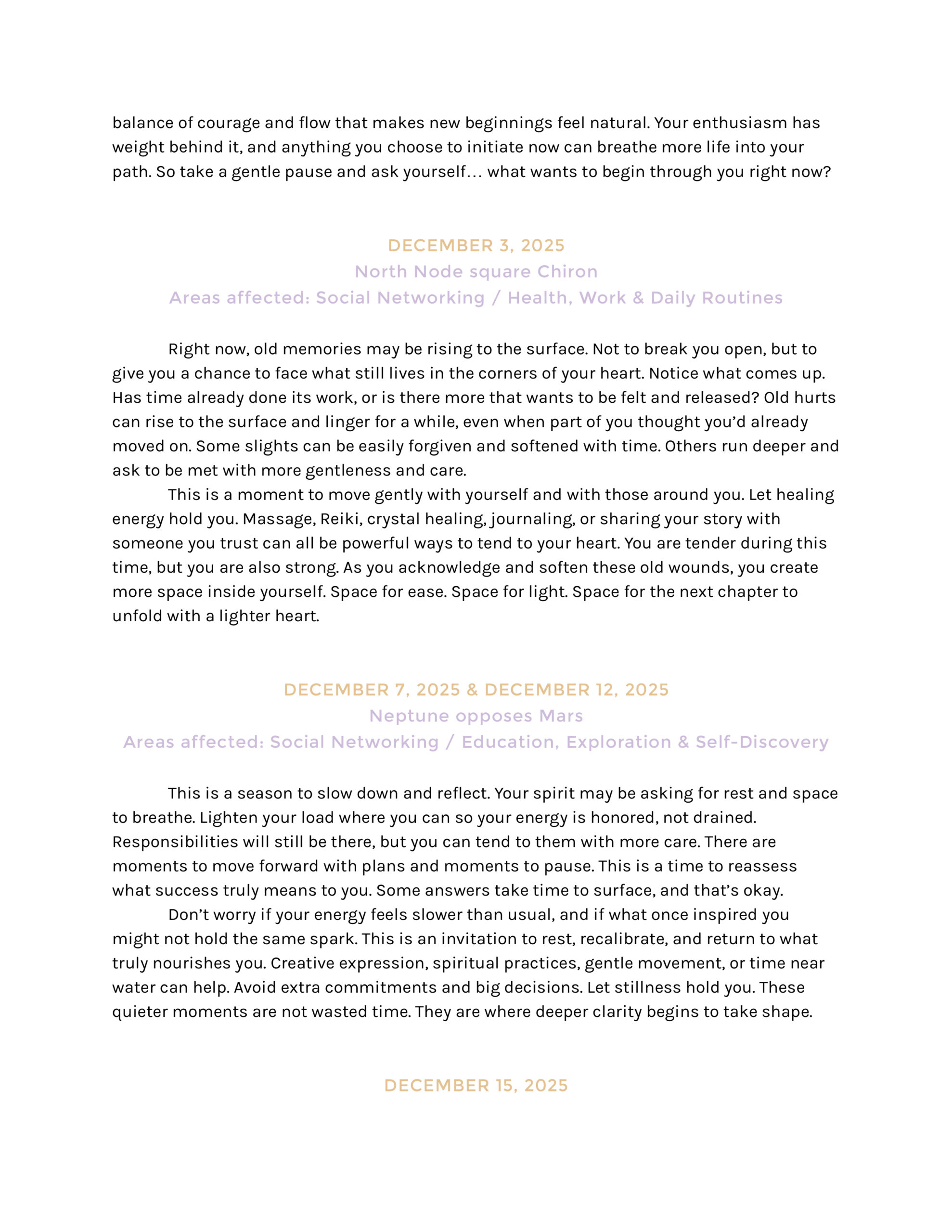 Sample Yearly Forecast with Premium Transits