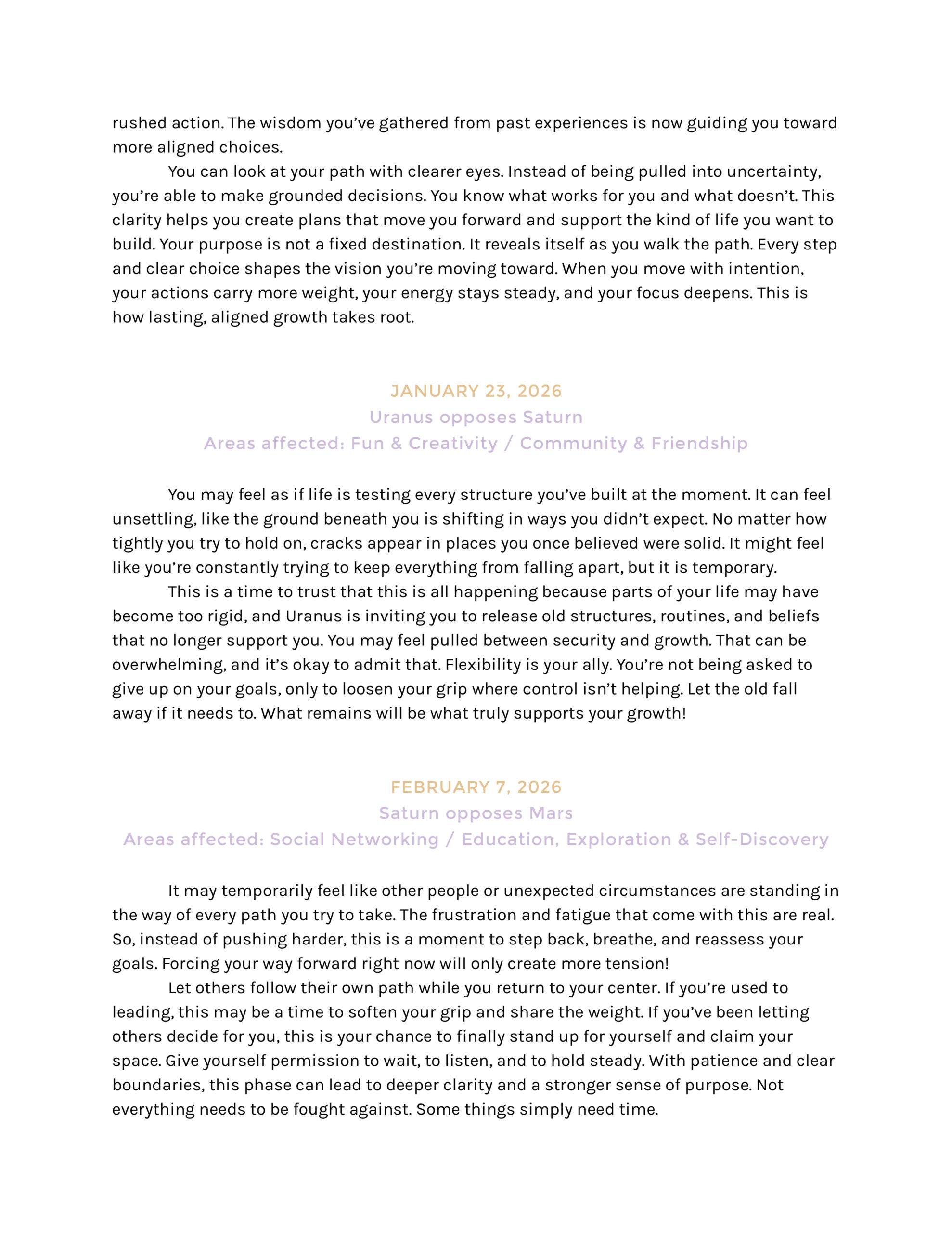 Sample Yearly Forecast with Premium Transits